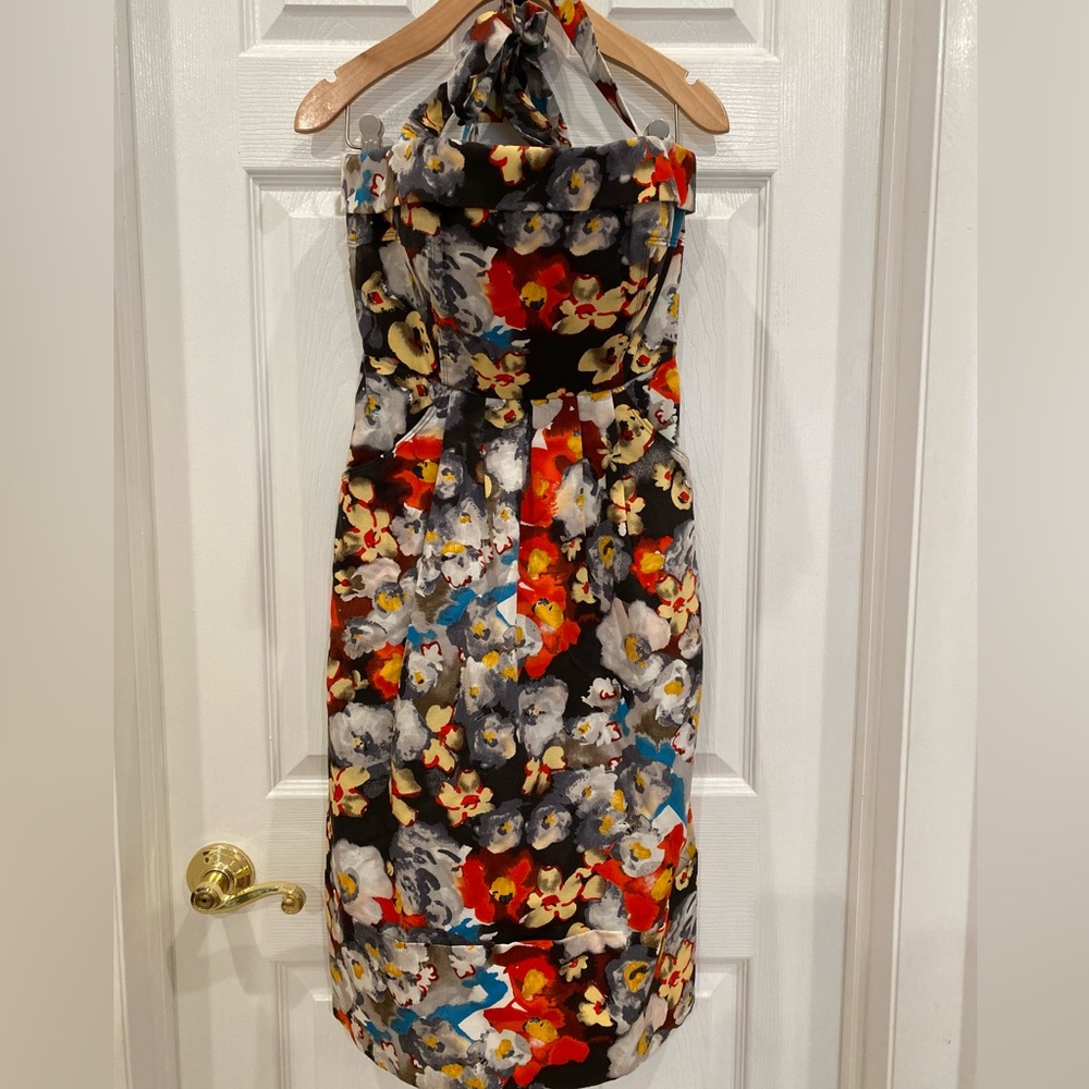 LIKE NEW Hitherto convertible halter/strapless floral dress size 2